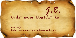 Grünauer Boglárka névjegykártya